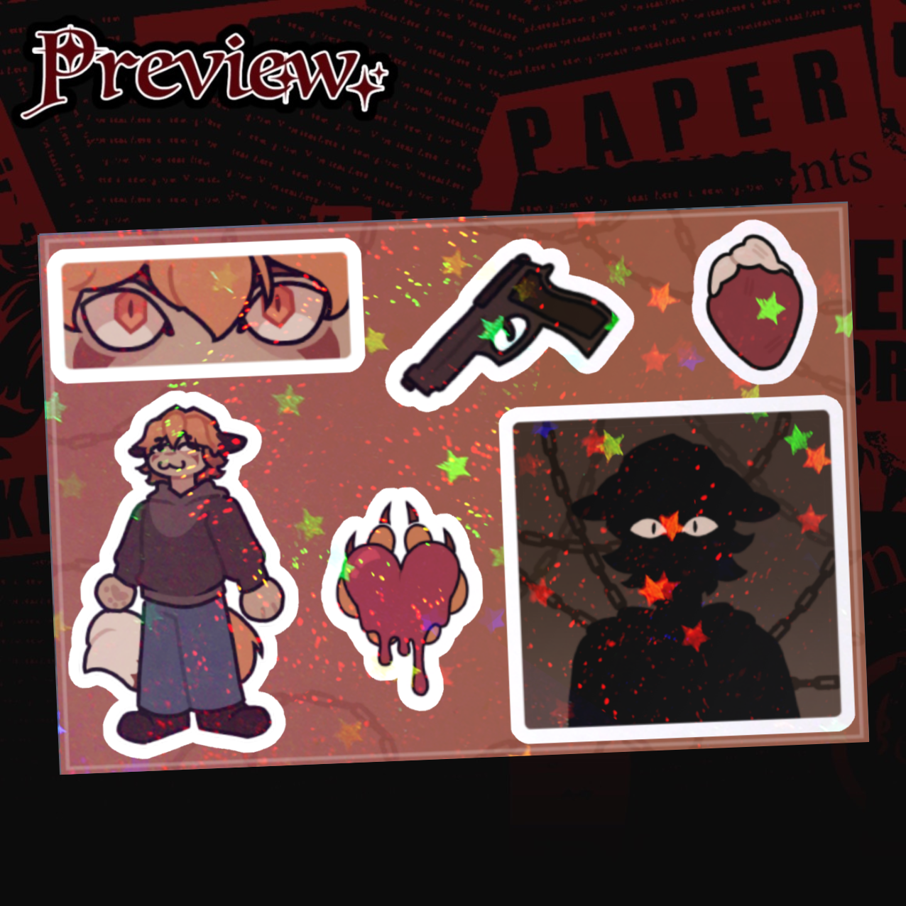 BTD/YKMET Holographic Sticker Sheet