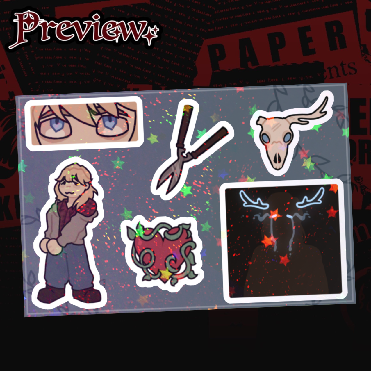 BTD/YKMET Holographic Sticker Sheet