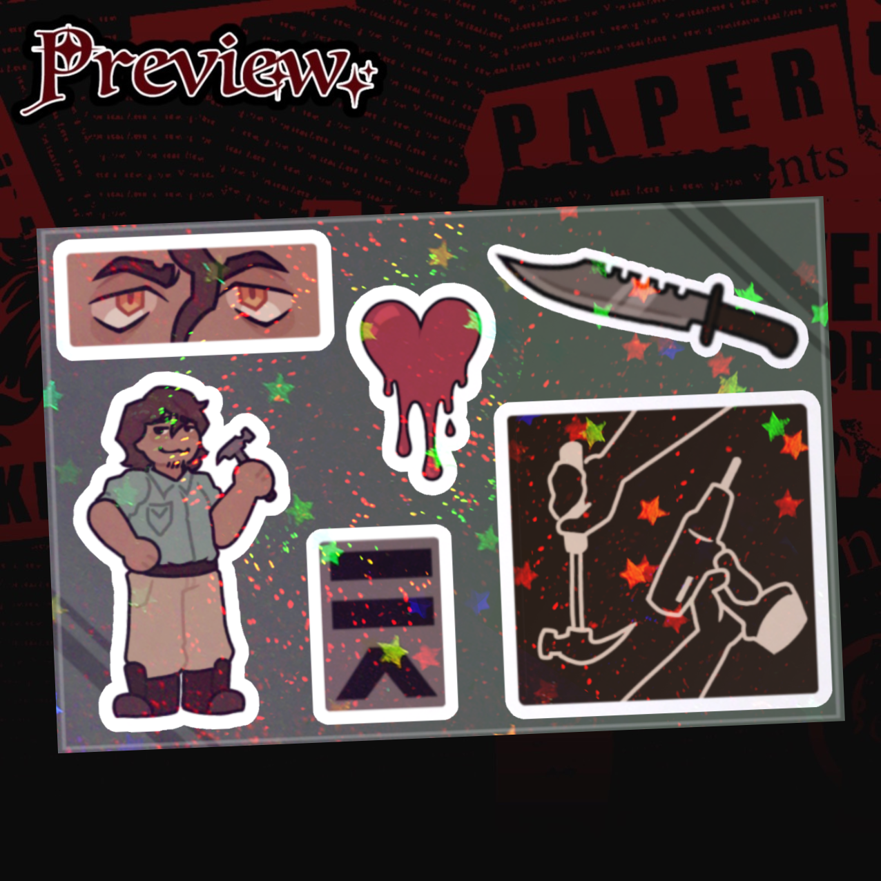 BTD/YKMET Holographic Sticker Sheet