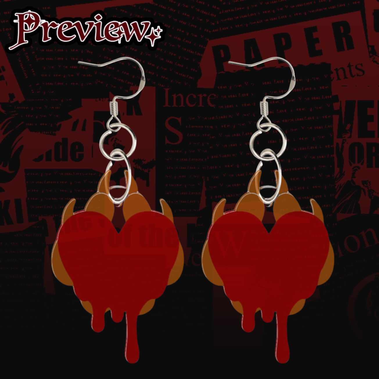 Special Heart Acrylic Earrings