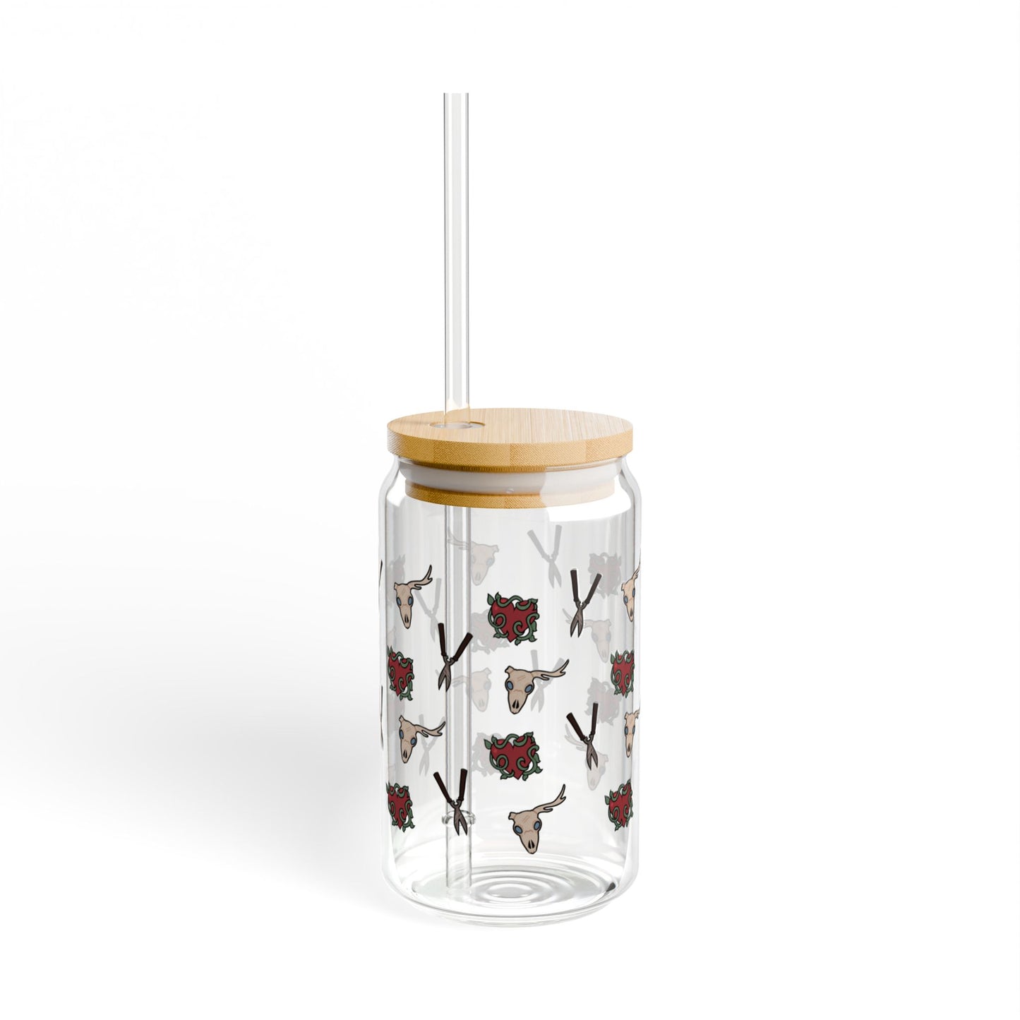 Special Heart Glass w/ Bamboo Lid & Straw