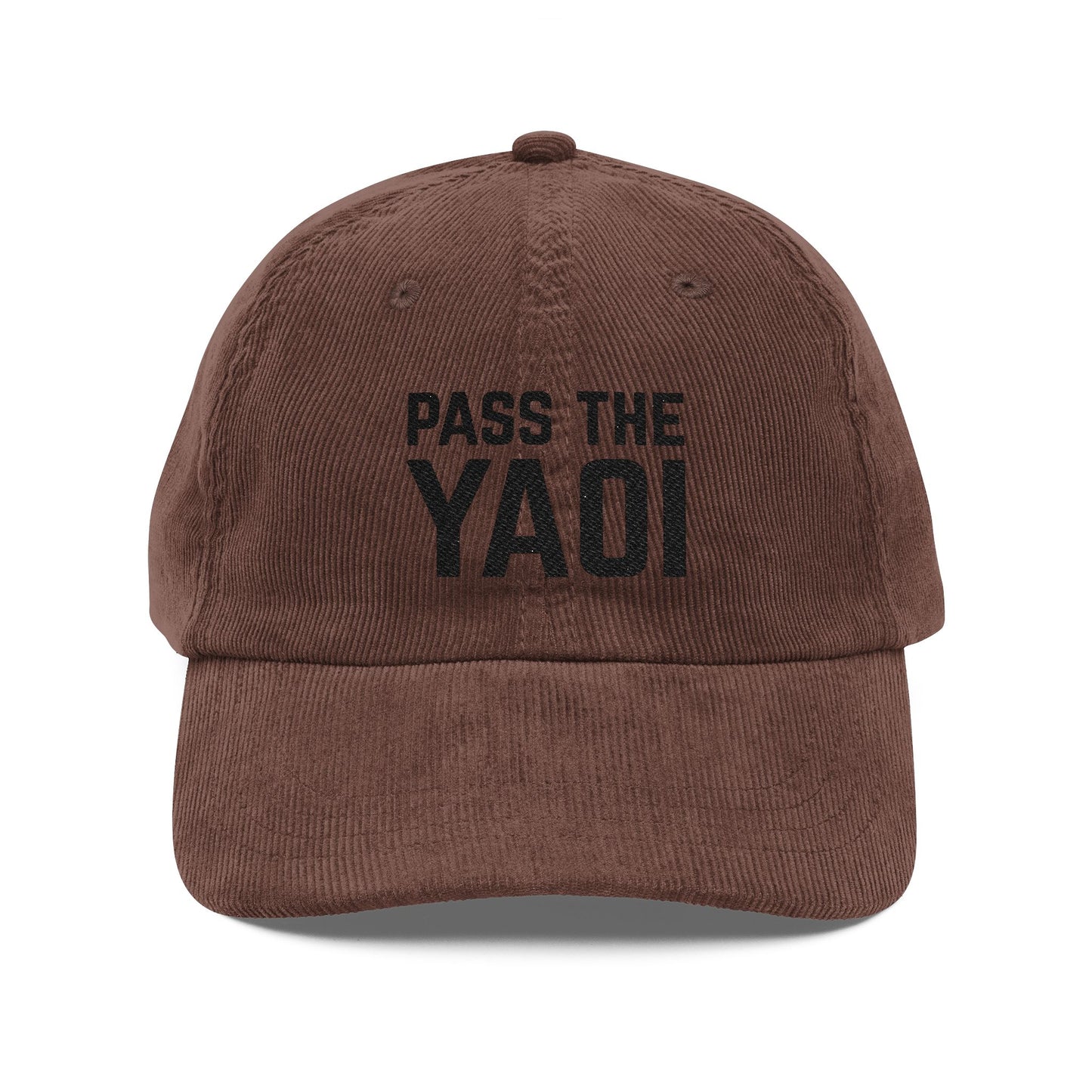 Pass the Yaoi Embroidered Corduroy Cap