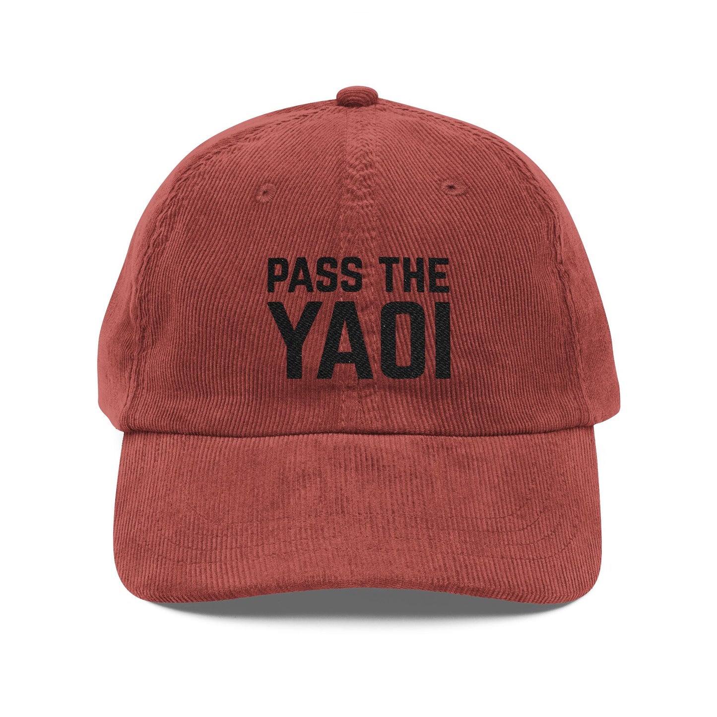 Pass the Yaoi Embroidered Corduroy Cap