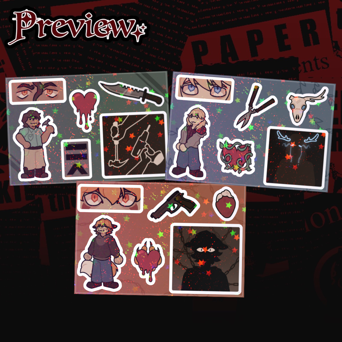 BTD/YKMET Holographic Sticker Sheet