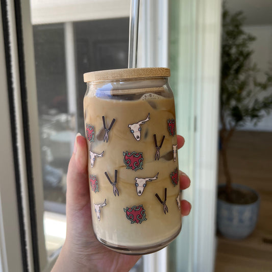 Special Heart Glass w/ Bamboo Lid & Straw