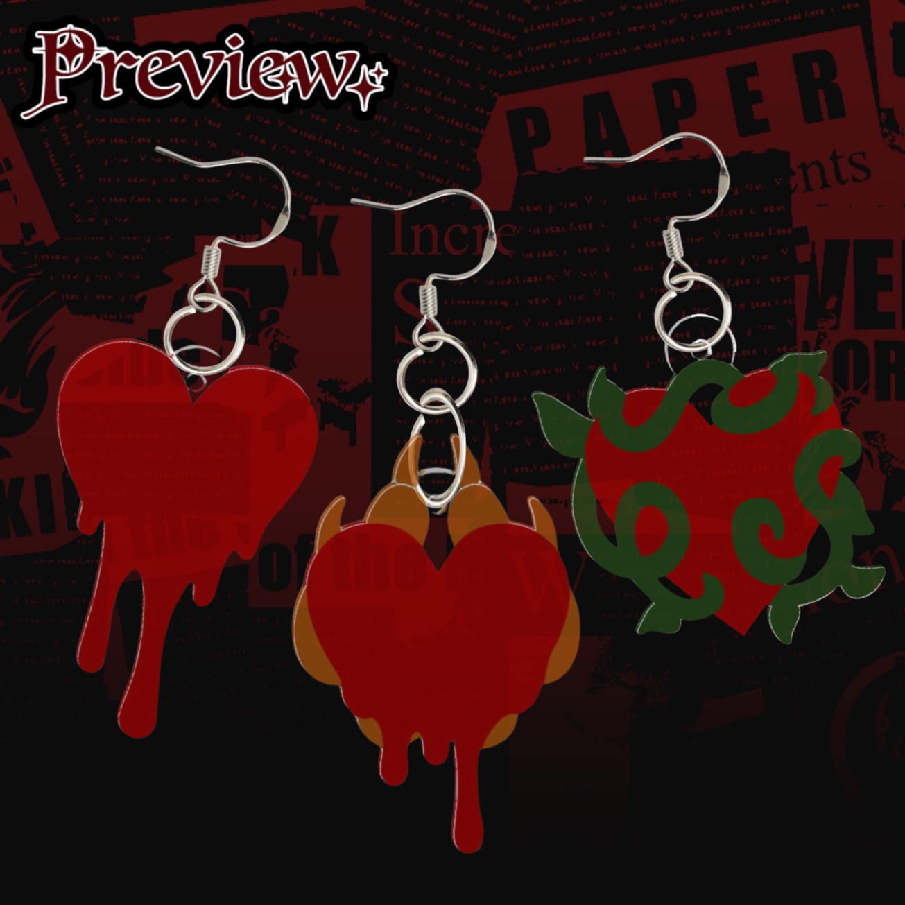 Special Heart Acrylic Earrings
